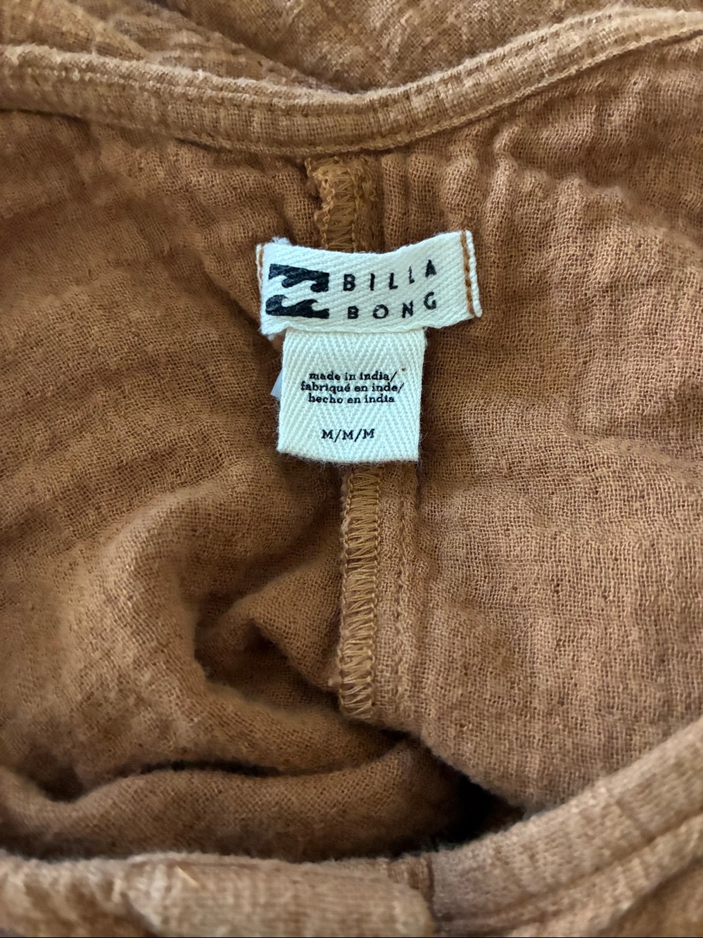 Billabong Daydream Women's Wide-Leg Button-Front Jumpsuit in Rust - Picture 7 of 7